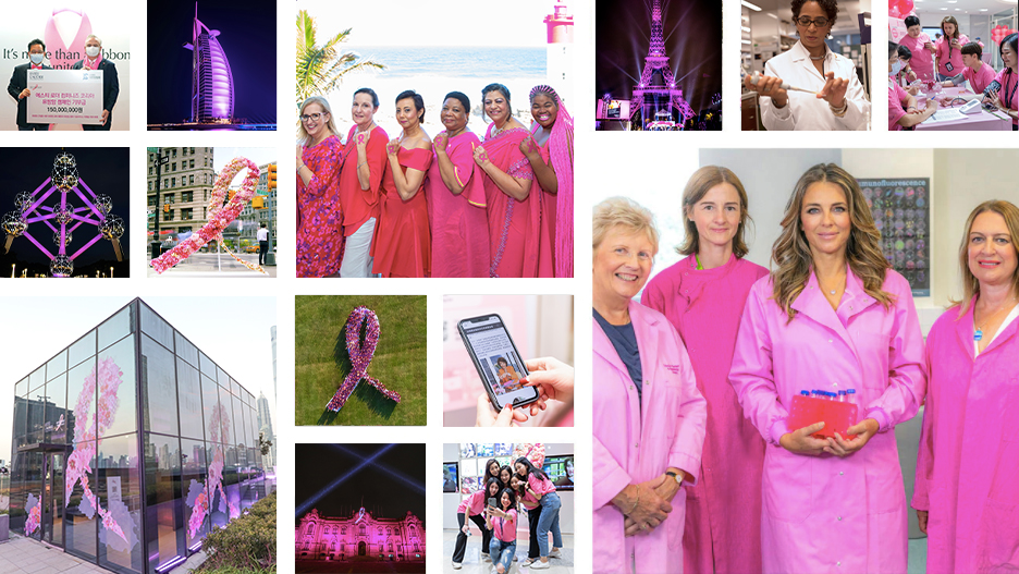 Collage de imágenes de la Campaña contra el Cáncer de Mama
